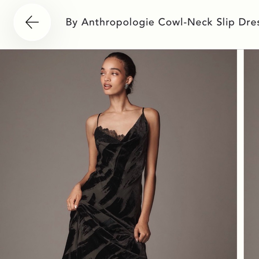 Anthropologie Black Cowl-Neck Maxi Dress